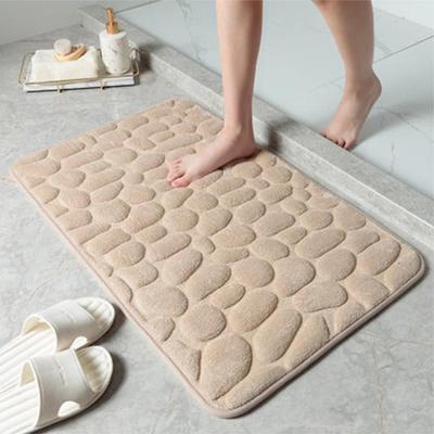 Beautiful Cobblestone Embossed Bathroom Bath Mat Non-slip Carpets In Wash Basin Bathtub Side Floor Rug Shower Room Doormat Memory Foam Pad