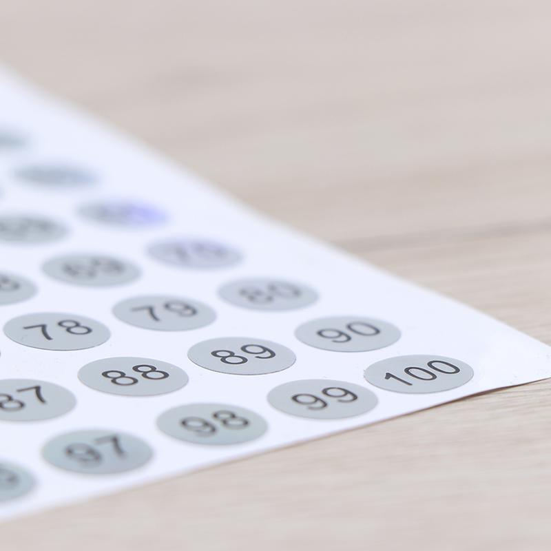 Etiquetas a laser à prova d'água número 1-300 adesivos esmalte batom etiquetas numéricas