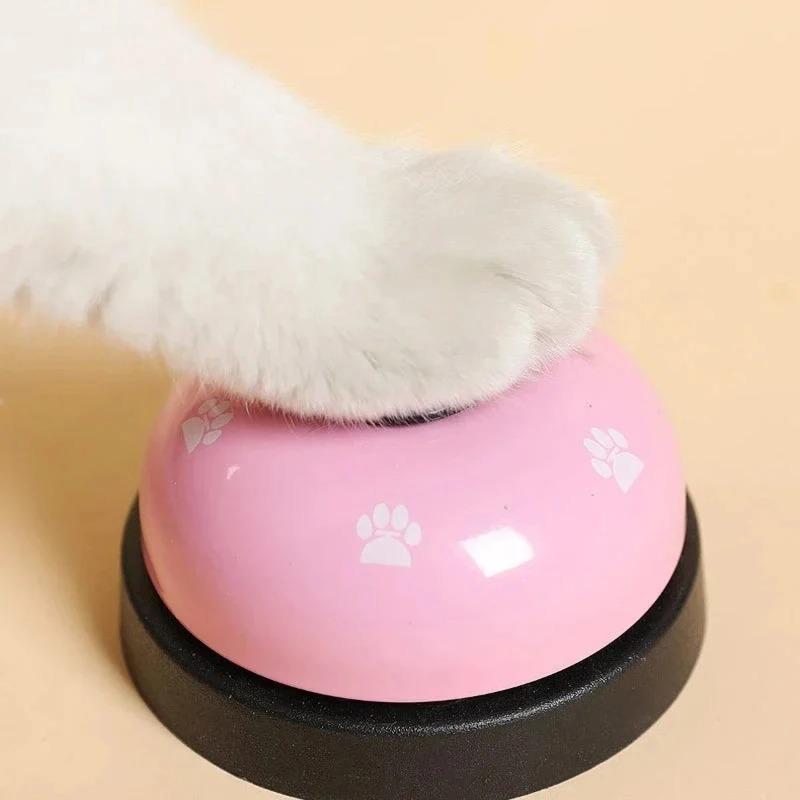 Color Design Dog Training & Meal Bell - Stainless Steel Paw Print Design Durable & Child-Friendly Dogs Cats Toy Bell Palying