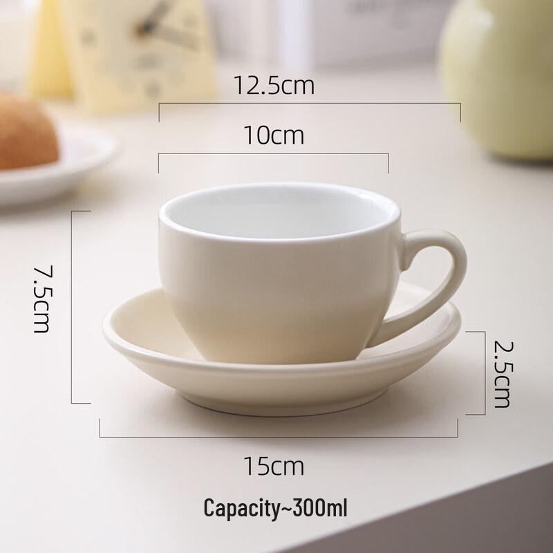 Qiwei 300ml Professional Ceramic Latte Art Coffee Cup
