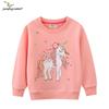Autumn Girls' Unicorn Cartoon Embroidered Hoodie - European and American Style