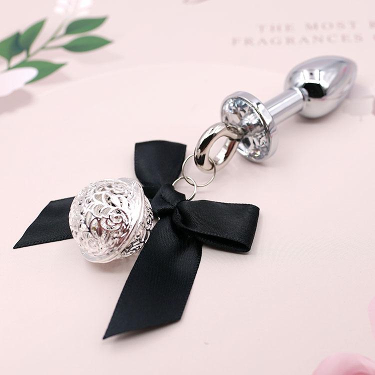 BDSM Bow Bells Stainless Steel Matal Butt Plug Sexy Rabbit Cosplay Suitable For Couples Flirting And Teasing For