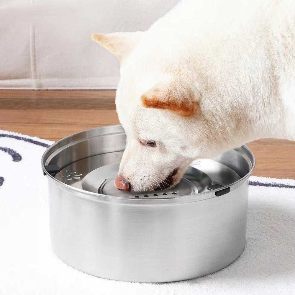 Stainless Steel Dog Water Bowl Anti-Spill Non-Slip Base Cat Floating Bowl Portable Anti-Splash Dog Water Dispenser Travel