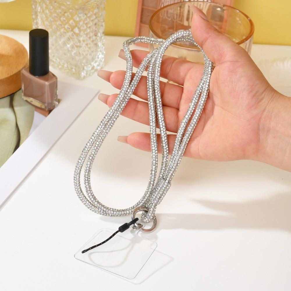 Fashion Crystal Rhinestone Phone Lanyard Bright Bling Bling Phone Wrist Rope Anti-lost Keychain Phone Accessories