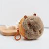 Creative Capybara Anime Plush Coin Purse  Kawaii Mini Coin Purse Round Cartoon Bags Pendant Headphone Organizer