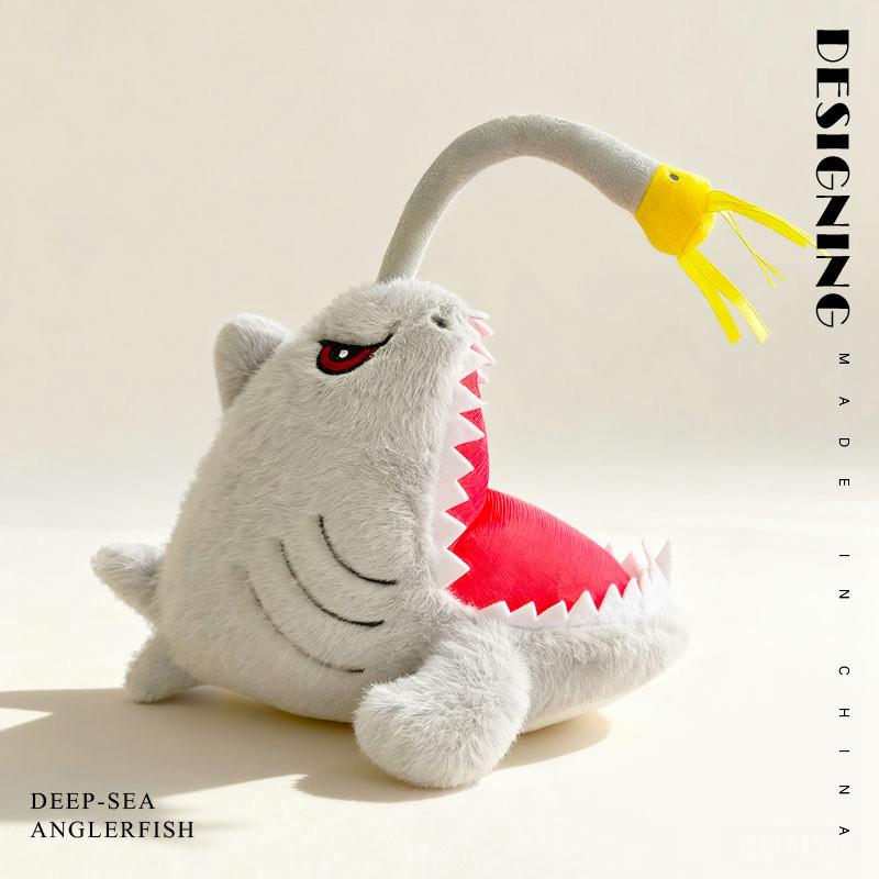 

Cute Cartoon Lantern Fish Plush Doll Children Toy For Children сірий колір