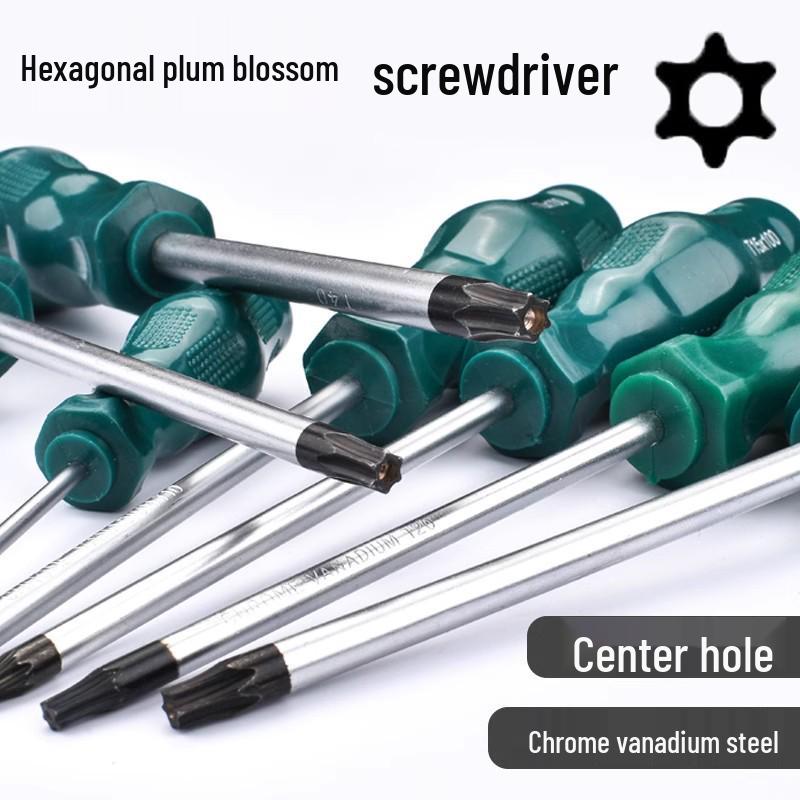 Plum Blossom Cross-Shaped Screwdriver Set T10-T30 with Hole Star Design