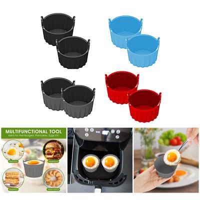 2 Pack Easy To Clean Air Fryer Ramekins Versatile Silicone Ramekins Reusable Silicone Baking Cups Egg Poacher