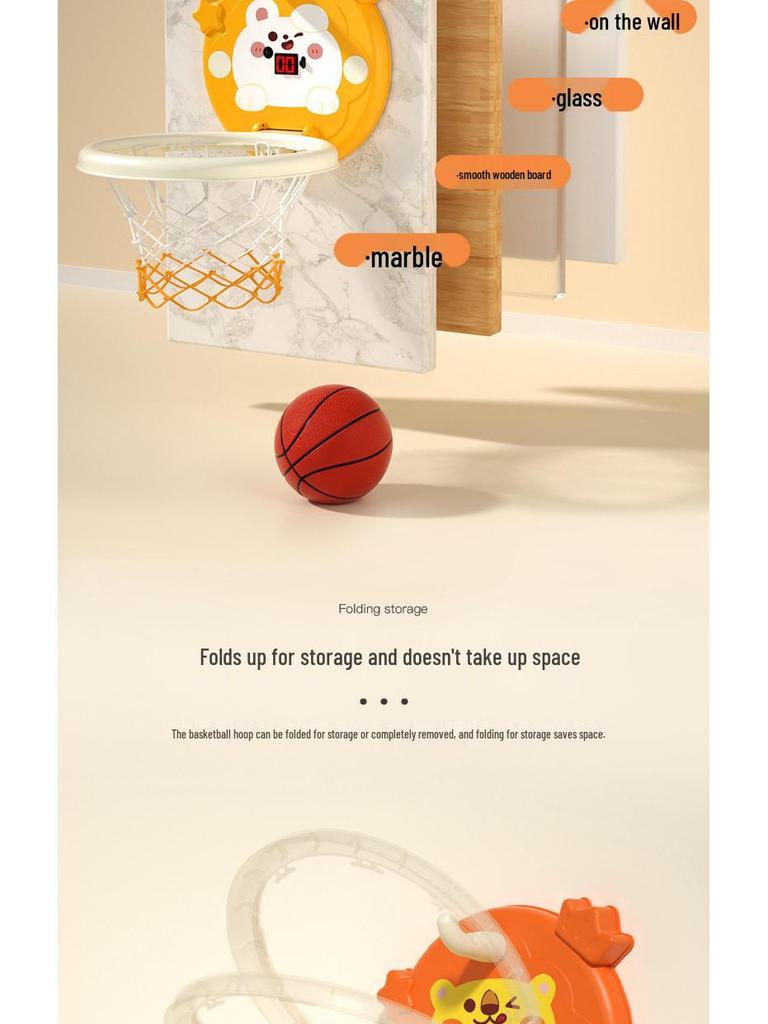 Foldable Indoor Basketball Hoop Toy for Kids - Scoring and Storage