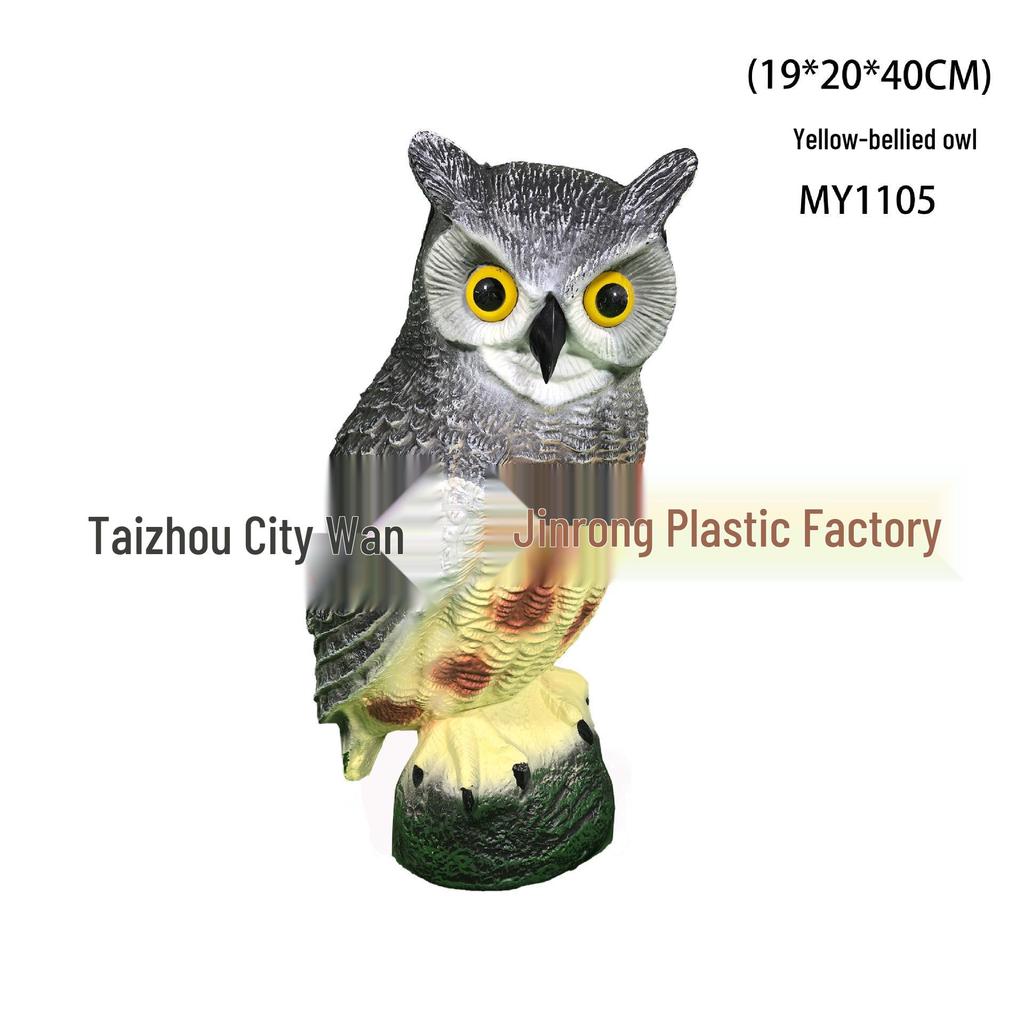 Cross-Border Owl: Outdoor Bird-Scaring, Rodent-Repelling Resin Ornament with Head Movement