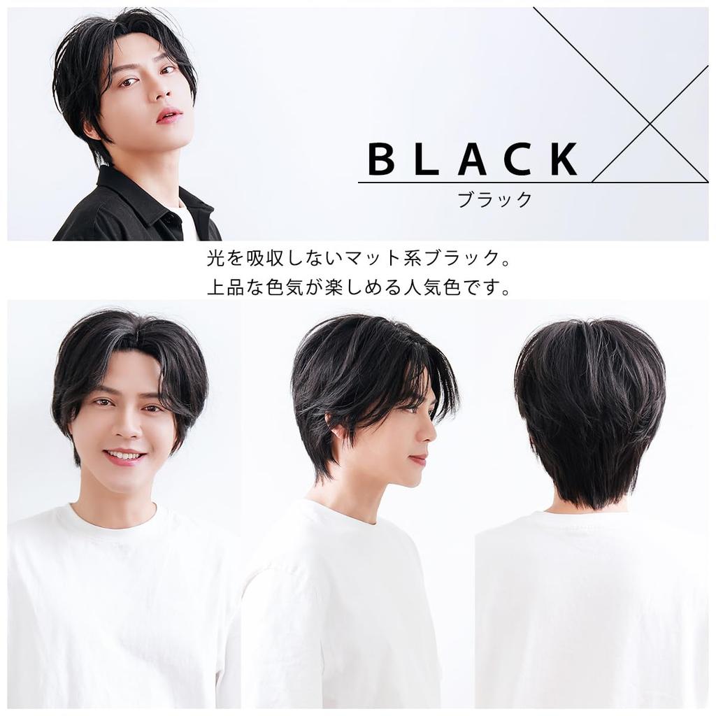 affiliated member 2024 innovative style wig black wig center part natural wig center part short Korean style pure black [TefuRe Men's Wigs] J-hair