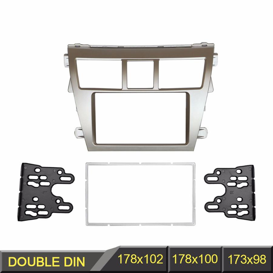2 DIN Stereo rám pro autorádio Obložení obložení panelu pro Toyota Vios Yaris Sedan Belta