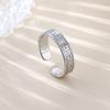 Fashion Temperament Copper Inlaid Zir*****Pen Ring Light Luxury Exquisite Personality Index Finger Ring Adjustable Ring Women