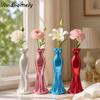 3D Printing Dress Shaped Vase Nordic Style Creative Desktop Decorative Vase Solid Color Artistic Minimalist Flower Vase