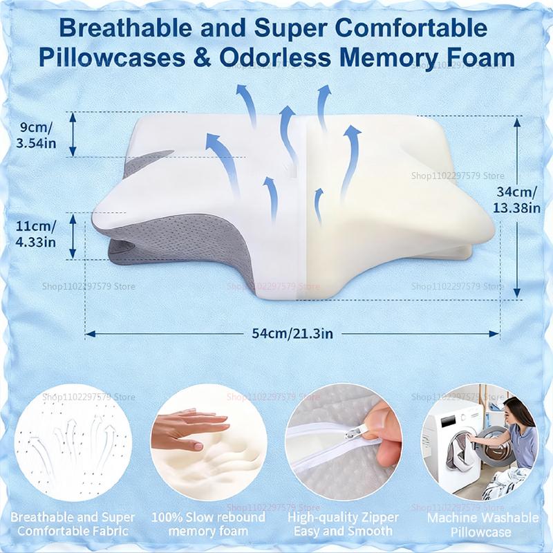 2025 Cervical Support Pillow for Neck Pain Relief Memory Foam Non-Collapse Pillow for Sleep Therapy Neck Injury Recovery Comfort