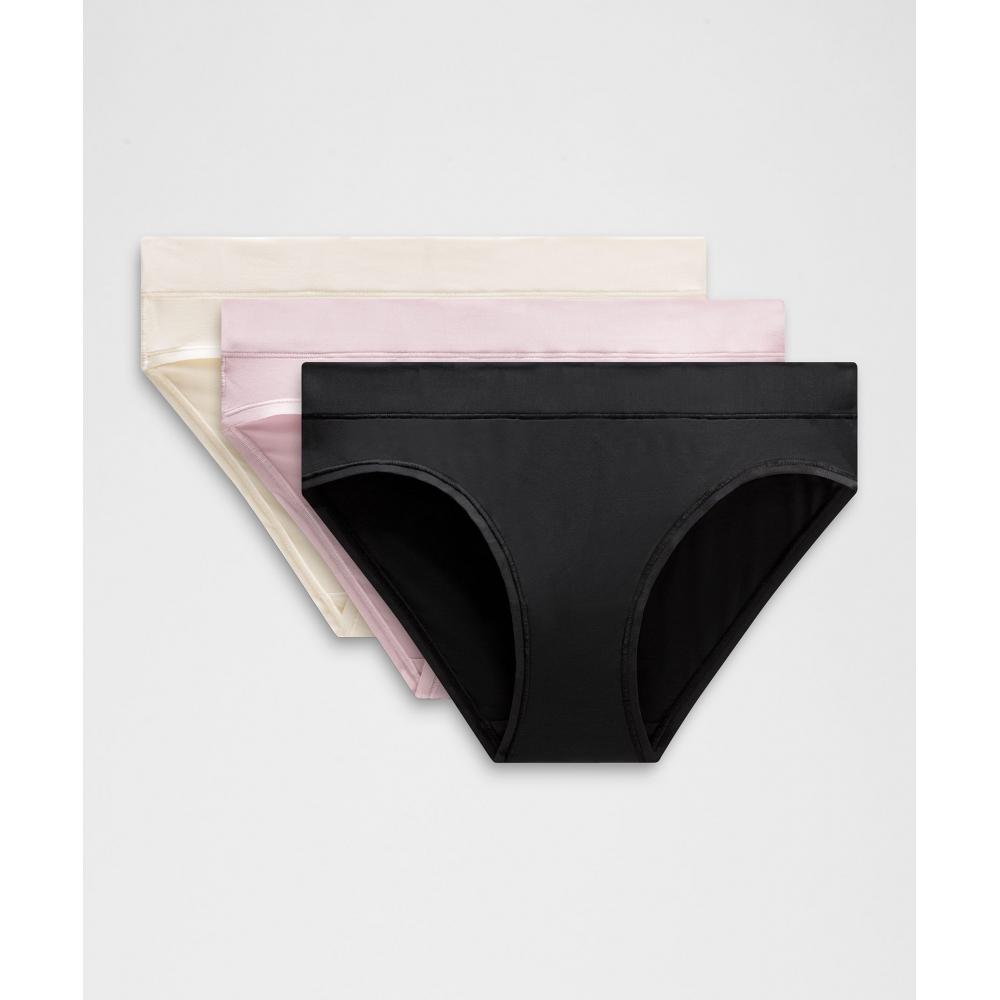 

Lululemon Underease Mid Rise Bikini Underwear 3 Pack Pink Haze Light Ivory Black XXL