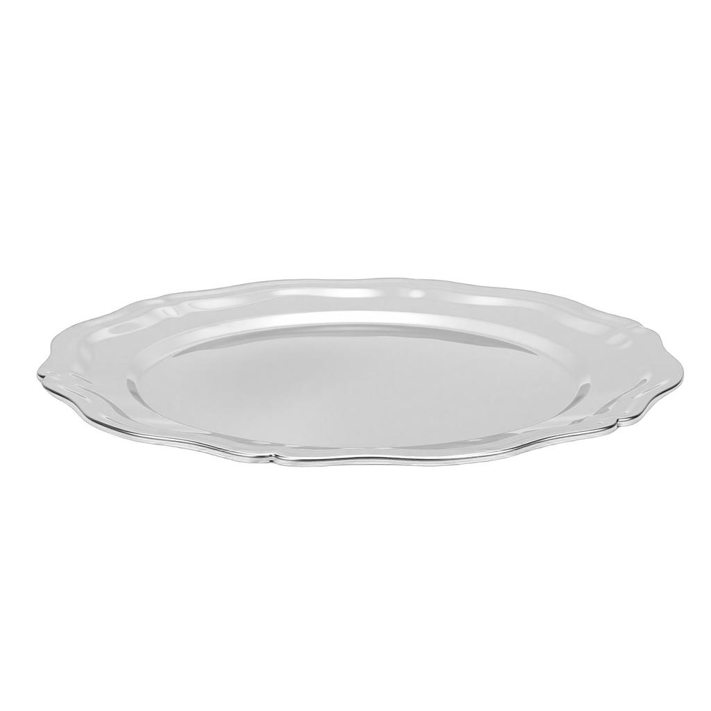 Vassoio da portata in acciaio inossidabile 304 Piatto rotondo Piatto decorativo per dessert Antipasti per Feste Cucina Bagno L