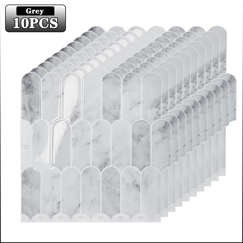 

10 шт. Самоклеящаяся 3D наклейка на стену Рыбья чешуя ПВХ плитка Водонепроницаемая Устойчивая к плесени для Кухни Ванной Фартука Декора Other
