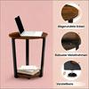 Storage Table with 2 Shelves, Practical Small Table, Round Side Table, Coffee Table, Plant Table (only with coffee table)