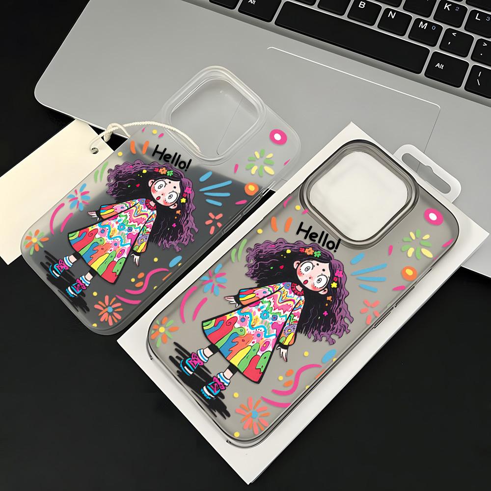 Mobile Phone Cases for iPhone 11 13 15 Pro Max 12 14 Pro Max Case iPhone 16 15 Plus 13 Pro 12 Mini 13 Mini Frosted Texture Painted Cartoon Flowers