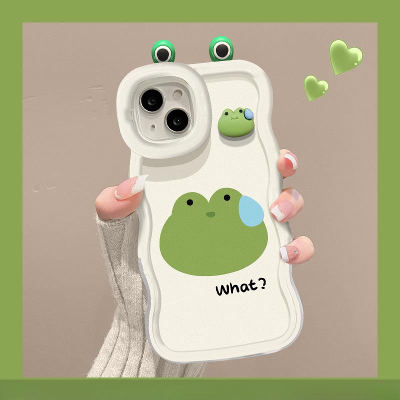 

Женский лягушонок-кукла, шнурок, подходит для чехла для мобильного телефона Apple 16 15PROMAX, милый силиконовый 14, полная защита от падения XR Redmi K40/K40 Pro