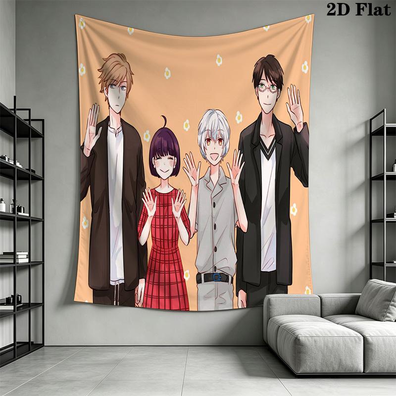 Spy X Family Teamwork Action Tapestry Fashion Print Wallmounted Background Cloth Wall Covering Decoration Soft