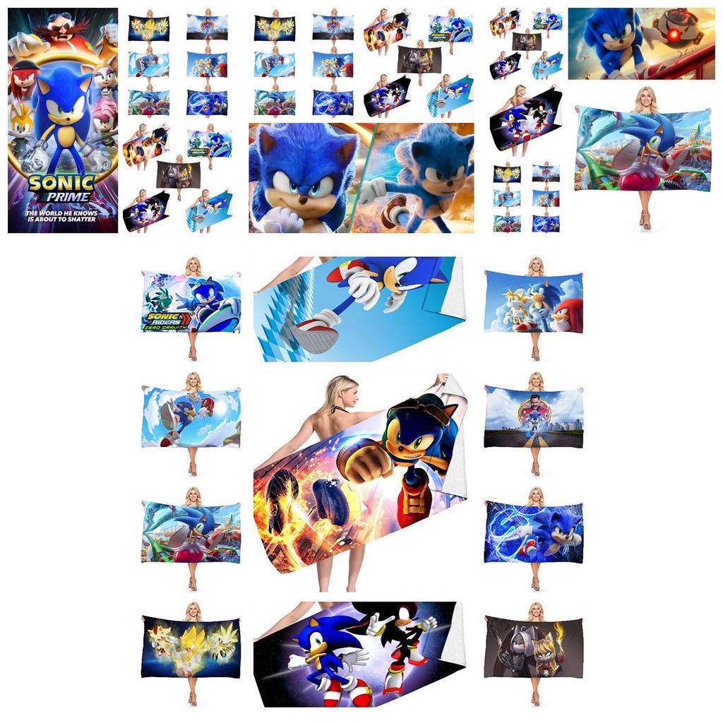 Sonic The Hedgehog Beach Towel Ultra-fine Fiber Fast-drying Super-absorbent
