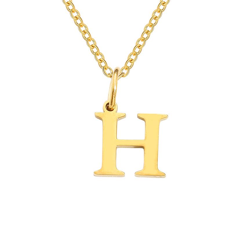 Elegante Collar con Colgante de 26 Letras para Mujer - Diseño Único Cadena para Clavícula de Acero de Titanio