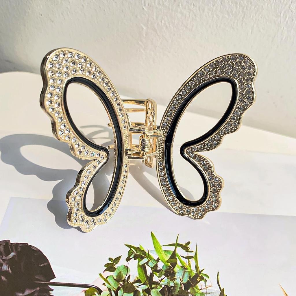 Bofeiya High-End Metal Butterfly Hair Claw - Hollow Design, Unique Personality Shark Clip Hairpin