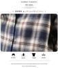 Women's Dark Blue Retro Plaid Shirt Jacket - Autumn/Winter 2025 New Korean Style Long Sleeve Top