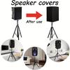 Durable Black 210D Oxford Cloth Speaker Covers - Water And Dust Resistant, Multiple Sizes For Home Theater Outdoor Sound Systems