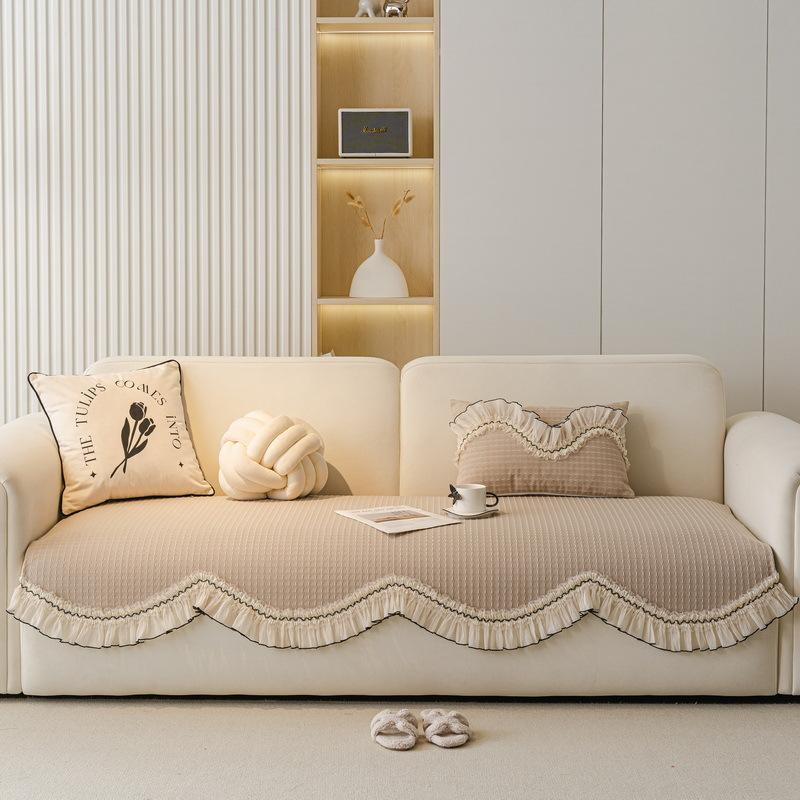 Light Luxury High-End Sofa Cushion Universal In All Seasons  New Cream Wind Special-Shaped Irregular Straight Row Cover Cloth Seat Cushion
