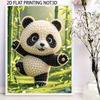 DIY Framed Pearl Painting Kit Cute Panda Bamboo 3D Sparkling Bead Art Canvas Elegant Home Wall Decor Creative Gift for Women Crafts