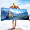 Microfiber Beach Towel Oversized,Sand Free Beach Towels for Girls, Fantasy Castle Bath Towel Large,Absorbent Soft Bathroom Towel