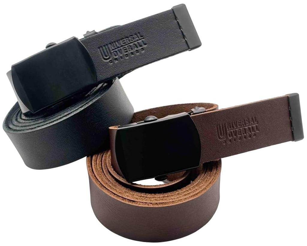 [Universal Overall] Unisex Leather GI Belt (Free Cut Specification) [UV004SH  25mm LEATHER GI BELT] Casual 01BLK FR