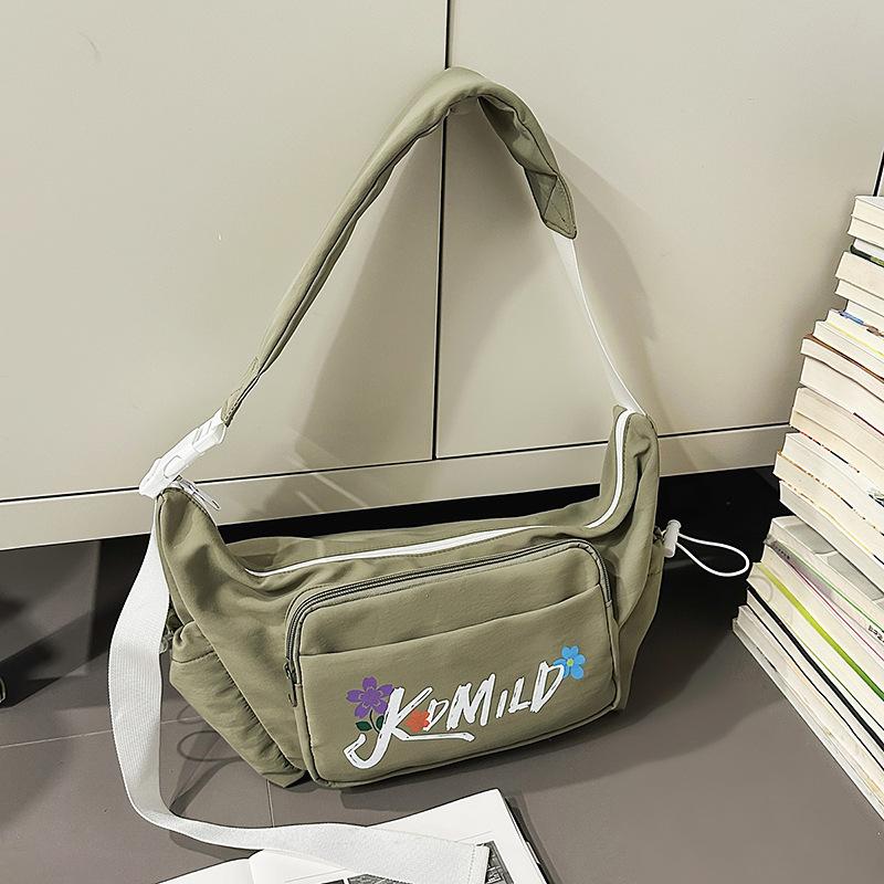 Japanese Ins Wind Messenger Bag Women's Fashion Letter Dumpling Bag Casual Large Capacity Boys Satchel Versatile Shoulder Bag