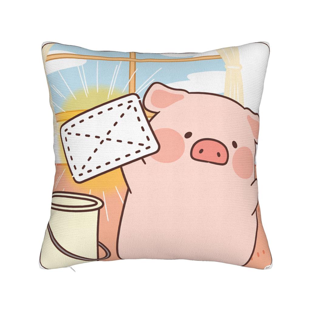 L-Lulu Pig Pillow Cover Kawaii Pillow Case For Office Car Home Decor Print Cushion Cover Gift