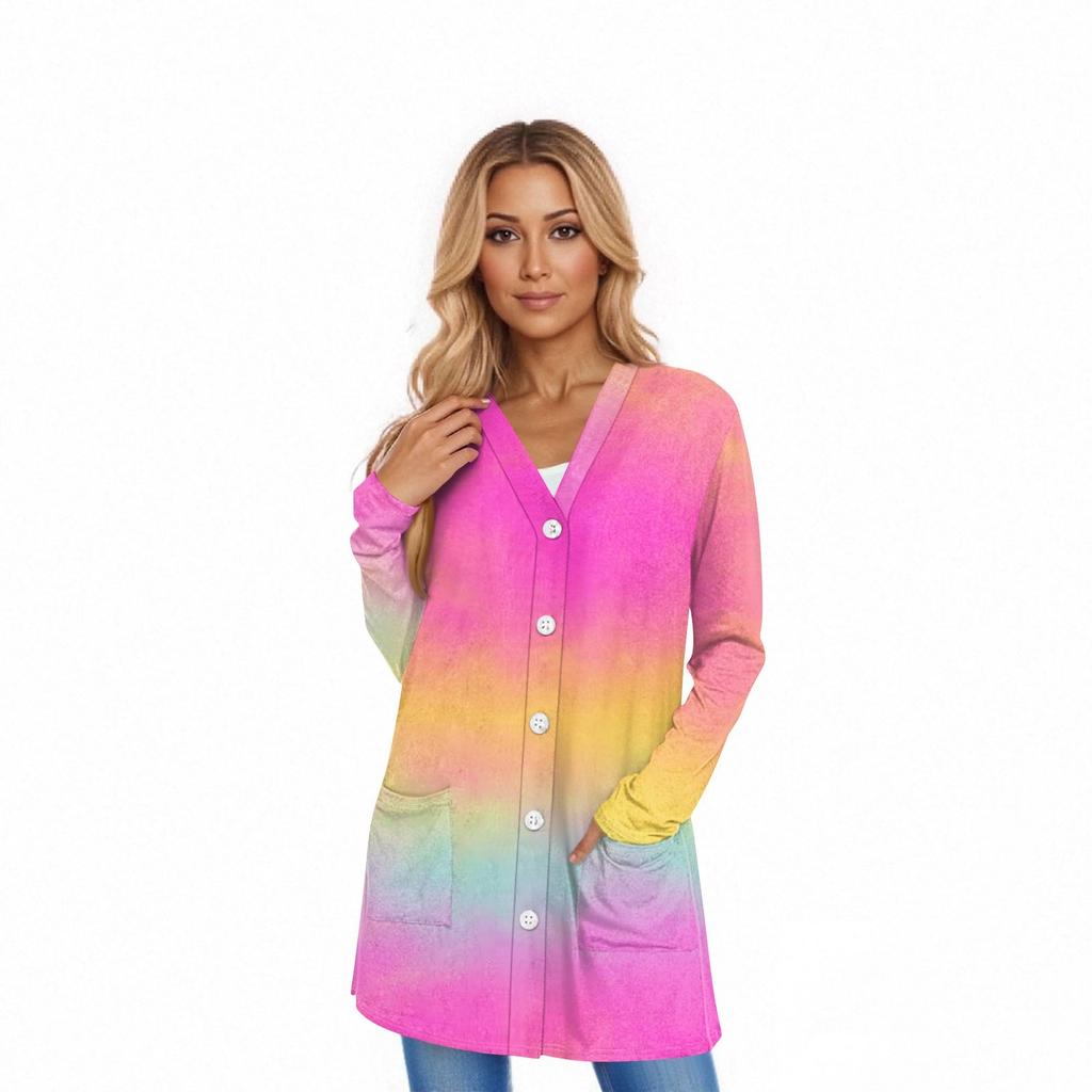 Women's Long Sleeve Cardigan Casual Jacket With Pockets Top
