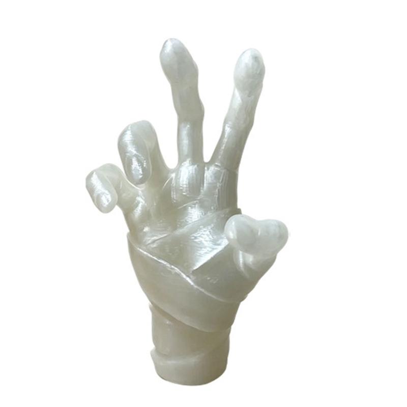 Window Sill Hand Figure, Seasonal Display Piece With Night Shine Finish, Stable Base, and Shelf to Corner Placement for Home or Party Use
