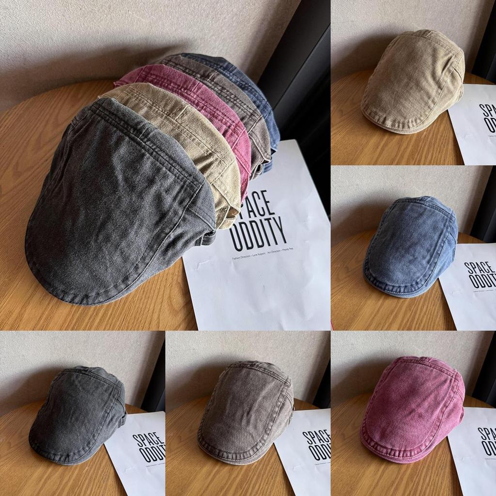 Waterwashed Cotton Retro Beret Hat With Breathable And Sunshade Features For Men And Women