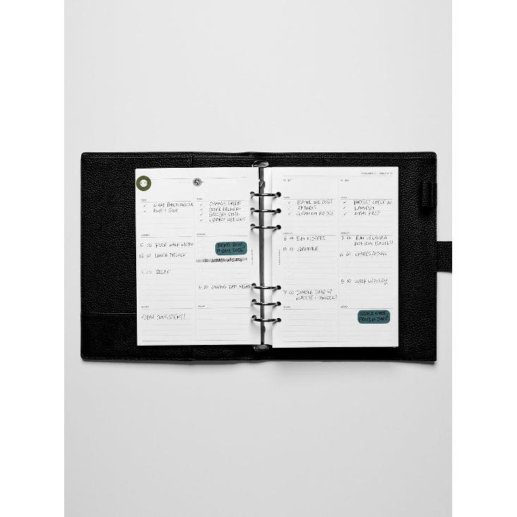 Cloth & Paper 2026 Dated Daily Planner Erts - Monday Start | A5 Size 5.8 X 8.3 Inches | 6 Ring Planner Refills | 2 Days Per Page | Minimalist Daily