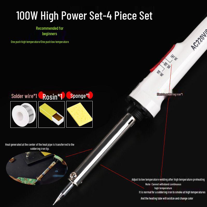 High-Power Electric Soldering Iron Set with Temperature Control, Ideal for Industrial and Home Use