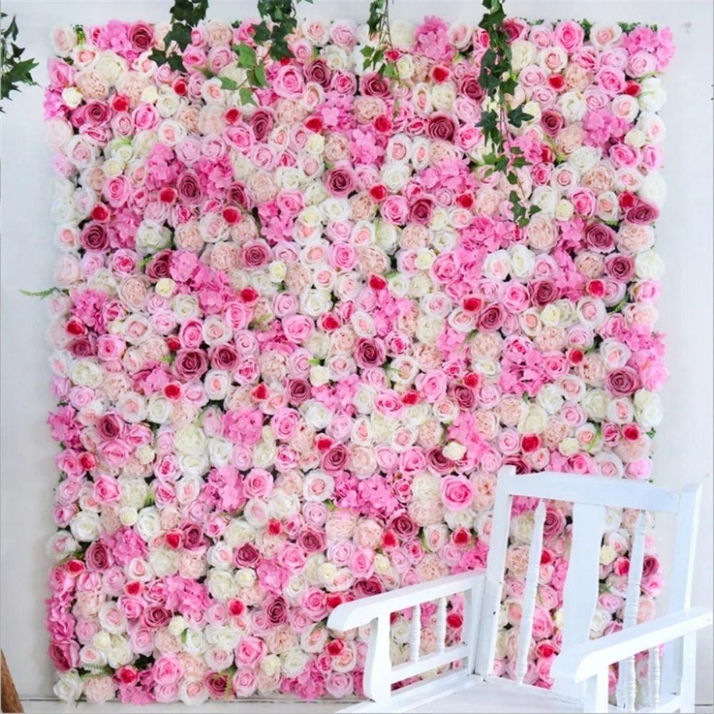 Handmade Artificial Flower Wall Panels Realistic Rose Wedding Background  Wedding Decoration