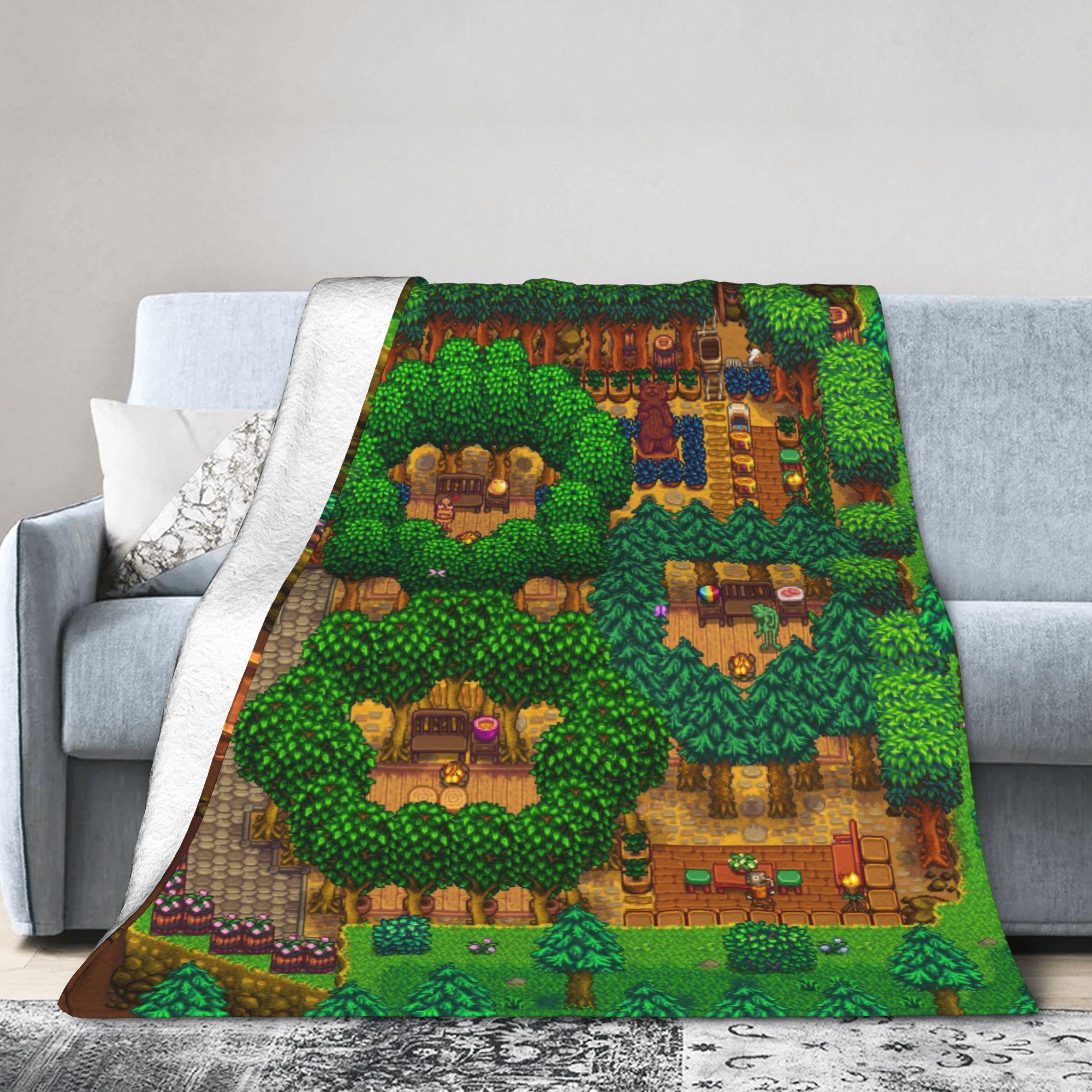 Плюшевое одеяло Stardew Valley Quarry Campground для девочек и мальчиков, флисовый плед для дивана, кровати, очень теплое, качественное покрывало, подарок 30x40in