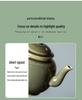 Celadon Ruyi Tea Set: Embossed Gaiwan, Teapot, Cup, Can, and Ornament