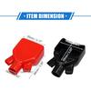 1 Pair Battery Terminal Insulation Covers, 16mm 0.63" 12mm 0.47" ID Car Battery Post Cap Universal for Motorcycle Truck Marine Durable PVC Red Black