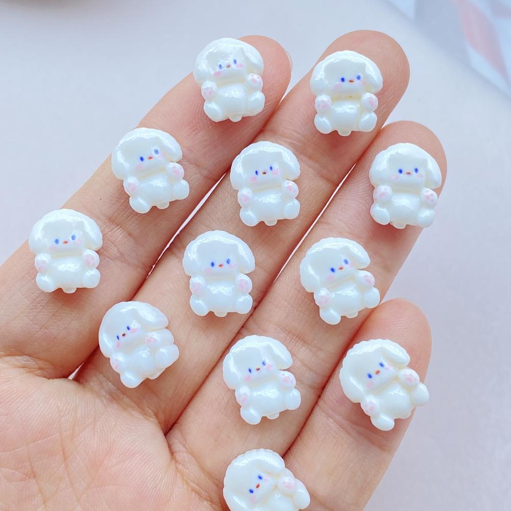 20Pcs New Cute Resin Cartoon Rabbit, Panda, Dog, Dinosaur Flat Back Scrapbooking DIY Jewelry Craft Decoration Accessories