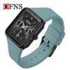 Fashion Women Men Watches Silicone Strap Creative Quartz Watch Square Watch Multi-function Clocks Wristwatch Gift