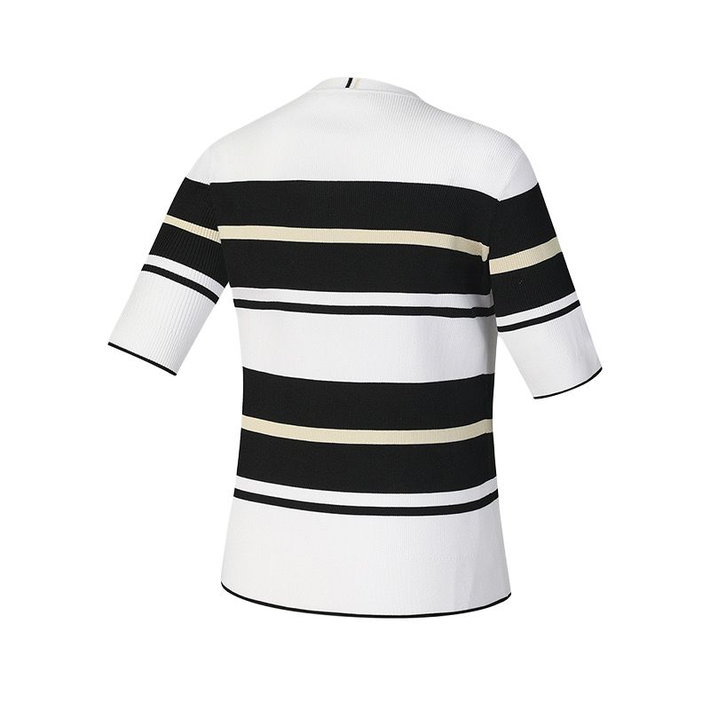 Fila Golf Series SS25 Comfortable Crew Neck Pullover Slim Fit Short Sleeve Knit Top Women Tops Jade-White A11W535407F-WT