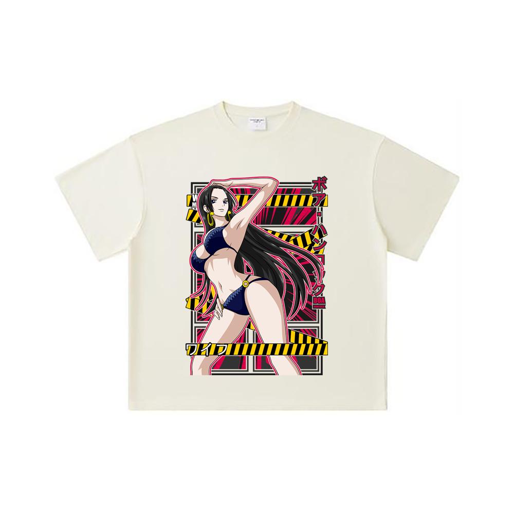 260 GSM Double Yarn 32 Count 100% Cotton One Piece V39 Boa Waifu Print Unisex Heavy Cotton T Shirt